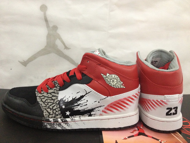 Air Jordan 1 Men Shoes White/Black/Red Online